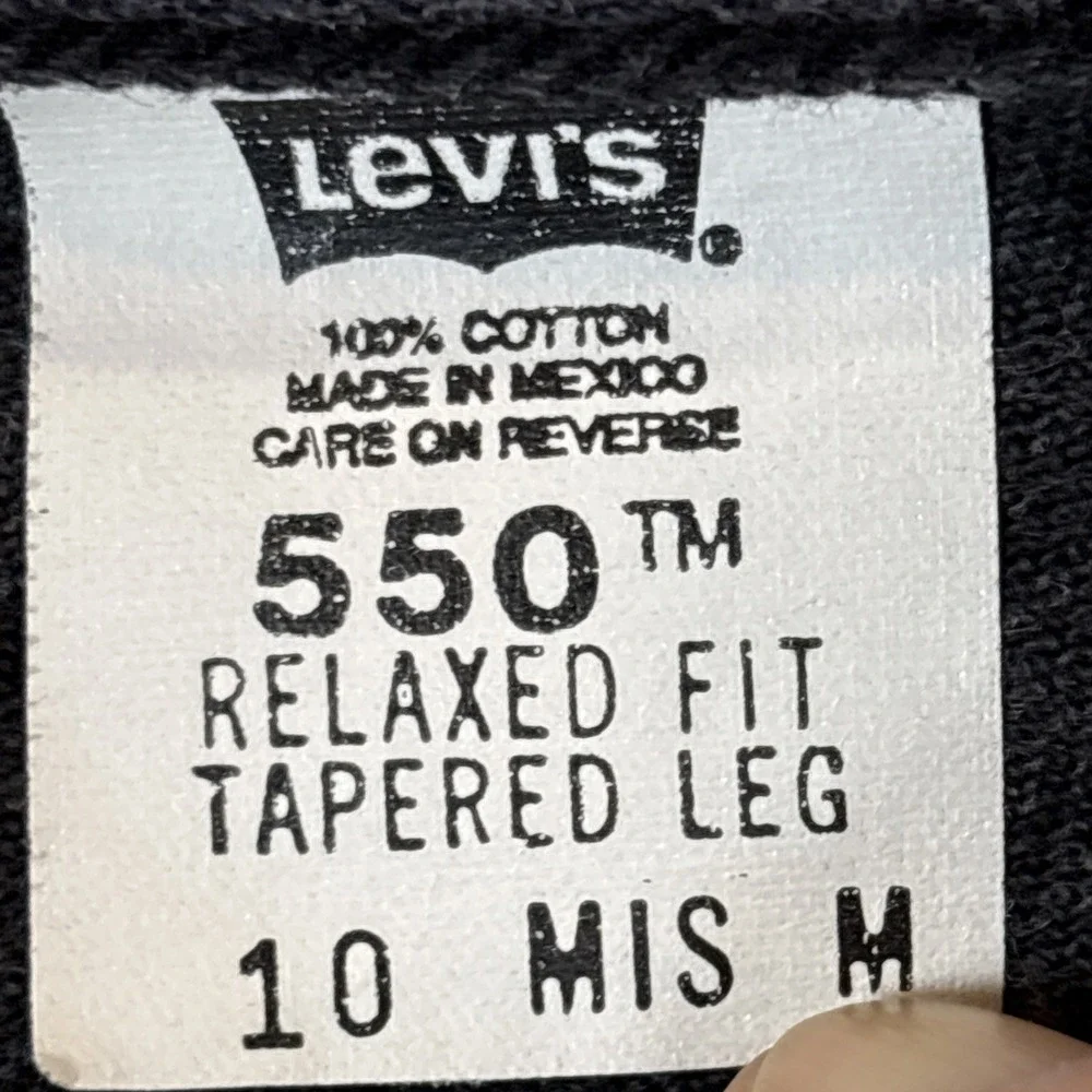 Vtg Levi's 550 Jean Women Sz 10 Relaxed Fit Tapered Leg Denim Black EUC Y2K 2001